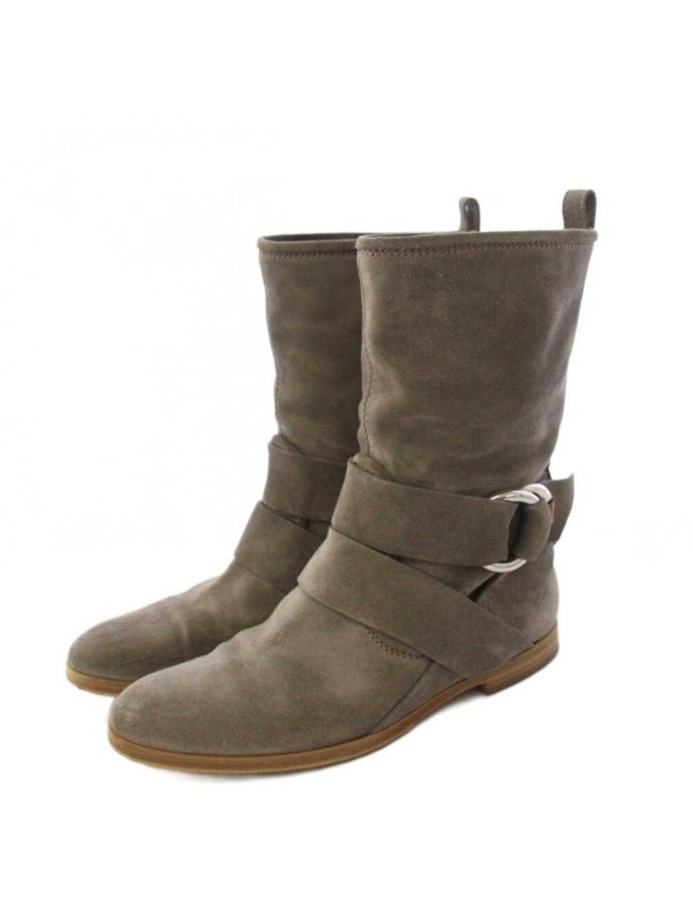 Gucci Short Boots Suede Bamboo Gray